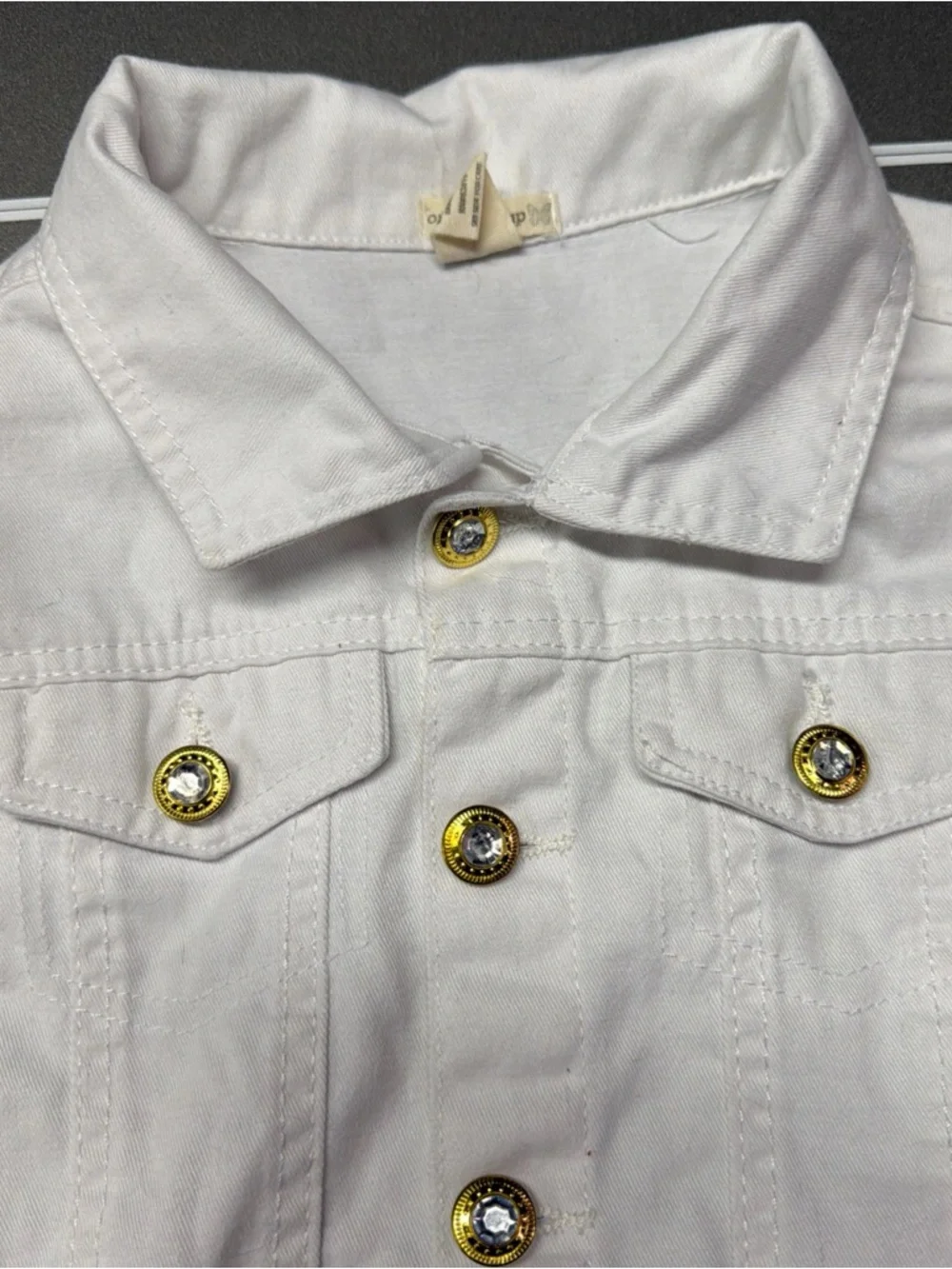 One Step Up Girls‎ Medium Denim Vest White Size Great Condition